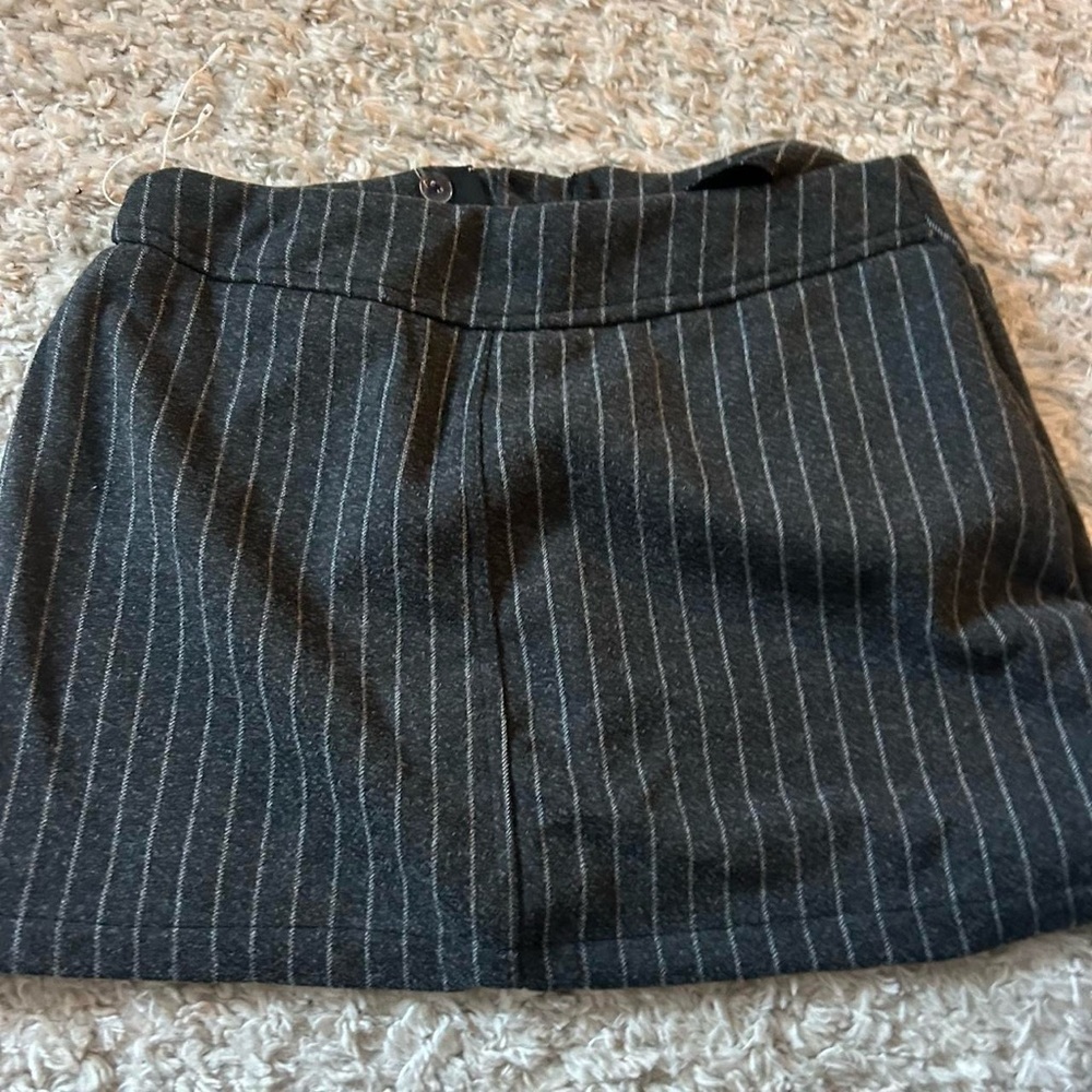 SHEIN Dark Gray Pinstripe Mini Skirt